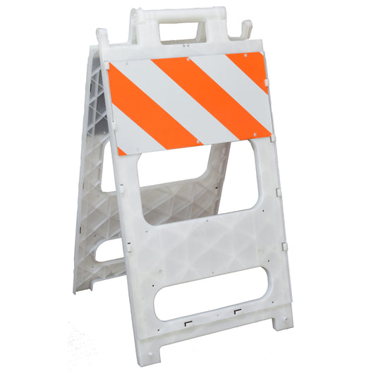 Plastx Fold Flat Barricade – Type II – Top sheet 24"W x 12"H, Bottom Unsheeted 24"W x 8"H