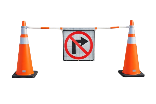 Cone Bar Roll-Up Signs - 24" x 12" Nonreflective-1