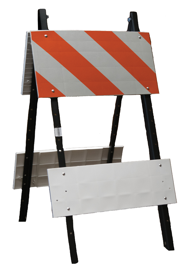 Steelcade Barricades - Type I XL - Sheeted Top Panel: 36"W x 8"H, Unsheeted Bottom Panel: 36" x 8"