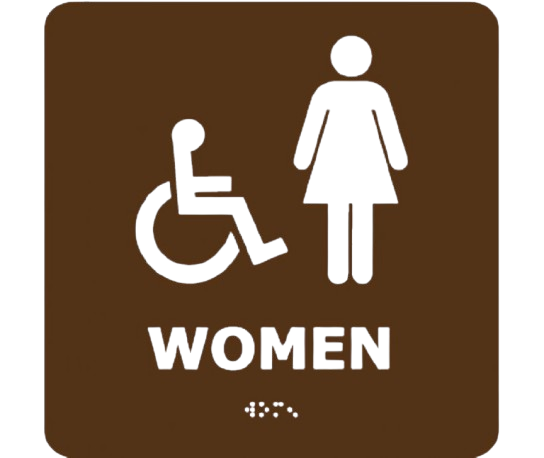 Ada - Braille - Women (W/Handicap Symbol) - Brn - 8X8-1
