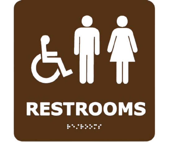 Ada - Braille - Restrooms (W/Handicap Symbol) - Brn - 8X8
