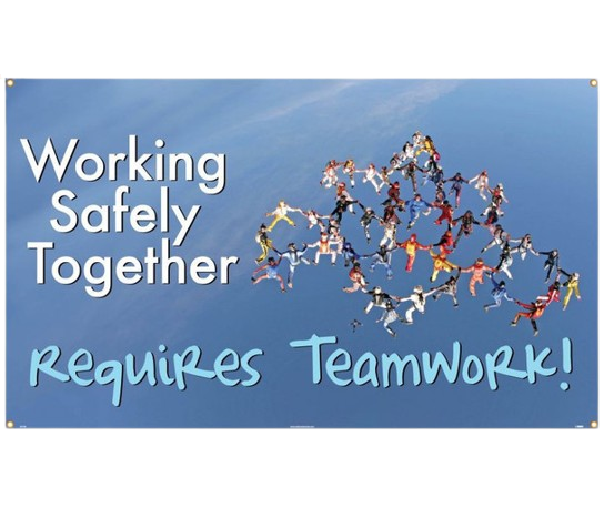 Banner - Working Safety Together Requires Teamwork - 3Ft X 5Ft-1