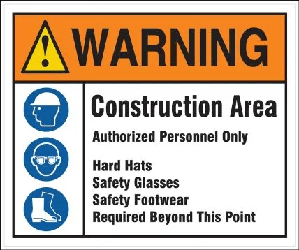 Fence-Wrap Mesh Gate Screens: Warning - Construction Area - Authorized Personnel Only-1