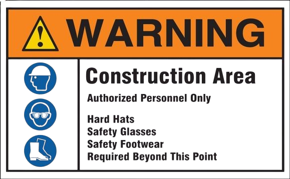 Fence-Wrap Mesh Gate Screens: Warning - Construction Area - Authorized Personnel Only-2