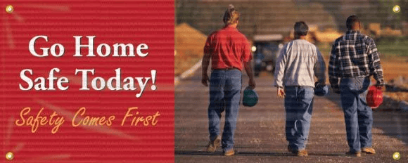 Fence-Wrap™ Mesh Banners: Go Home Safe Today! Safety Comes First-2
