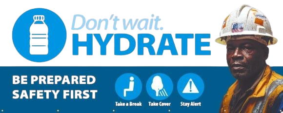 Fence-Wrap™ Mesh Gate Screen: Don’t' Wait Hydrate Banner