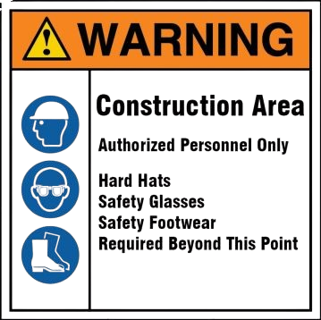 Fence-Wrap Mesh Gate Screens: Warning - Construction Area - Authorized Personnel Only-3