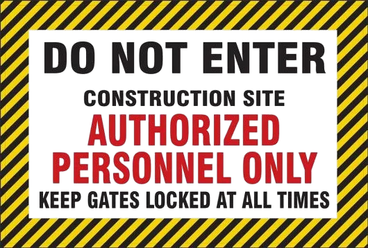 Fence-Wrap Mesh Gate Screens: Do Not Enter - Construction Site - Authorized Personnel Only - Keep Gates Locked At All Times-4