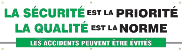 Bilingual Safety Banner: Safety Is The Priority - Quality Is The Standard-1
