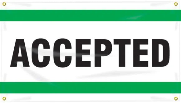 Quality Control Ceiling Banner: Accepted-1