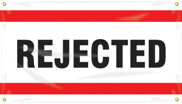 Quality Control Ceiling Banner: Rejected-1