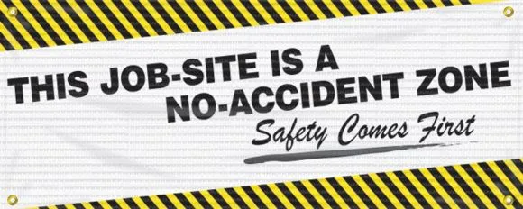 Mesh Banners: This Job-Site Is A No-Accident Zone - Safety Comes First-1