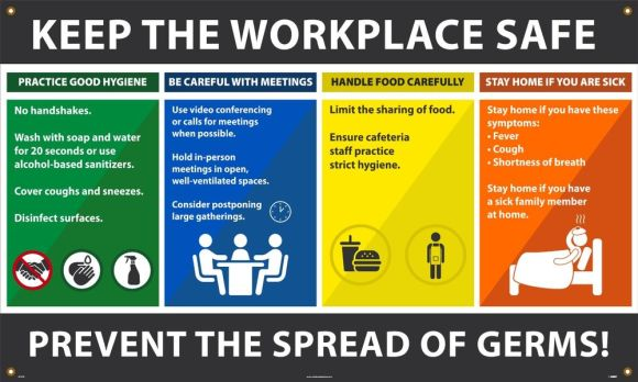 Safety Banners: Keep the Workplace Safe Prevent The Spread of Germs-1