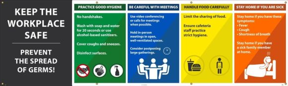 Safety Banners: Keep the Workplace Safe Prevent The Spread of Germs-2