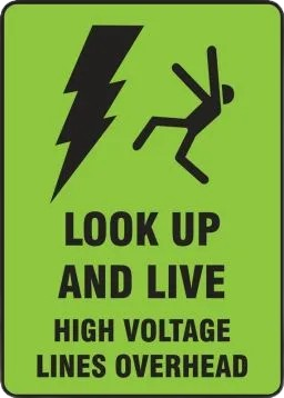 Safety Banners: Look Up & Live! High Voltage Lines Overhead-1