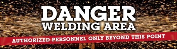 Welding Banners: Danger Welding Area - Authorized Personnel Only Beyond This Point-2