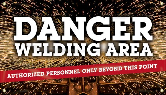 Welding Banners: Danger Welding Area - Authorized Personnel Only Beyond This Point-1