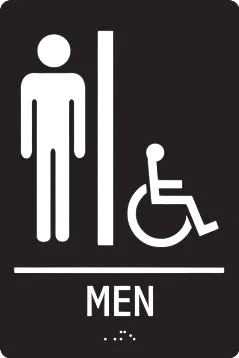 ADA Braille Tactile Sign: Handicap Accessible Men's Restroom-1
