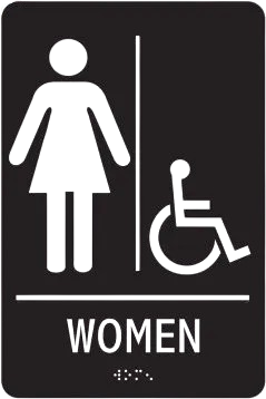 ADA Braille Tactile Sign: Handicap Accessible Women's Restroom-1