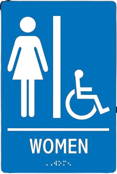 ADA Braille Tactile Sign: Handicap Accessible Women's Restroom-2
