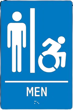 ADA Braille Tactile Sign: Handicap Accessible Men's Restroom