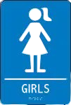 Restroom and access ADA braille signs