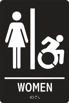 ADA Braille Tactile Sign: Handicap Accessible Women's Restroom-1