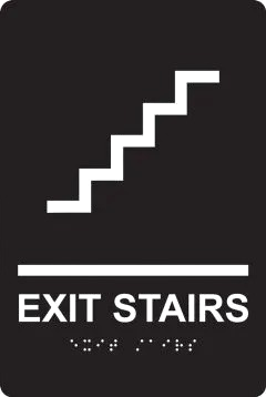 ADA Braille Tactile Sign: Exit Stairs-1