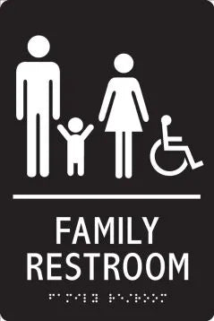 ADA Braille Tactile Sign: Handicap Accessible Family Restroom-1