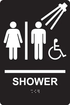 ADA Braille Tactile Sign: Shower-1