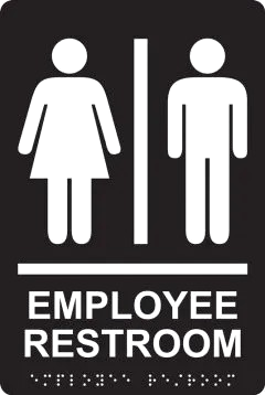 ADA Braille Tactile Sign: Employee Restroom-1