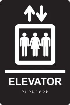 Elevator ADA Braille Tactile Sign: Elevator-1