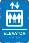 Elevator ADA Braille Tactile Sign: Elevator