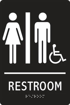 ADA Braille Safety Sign: Restroom