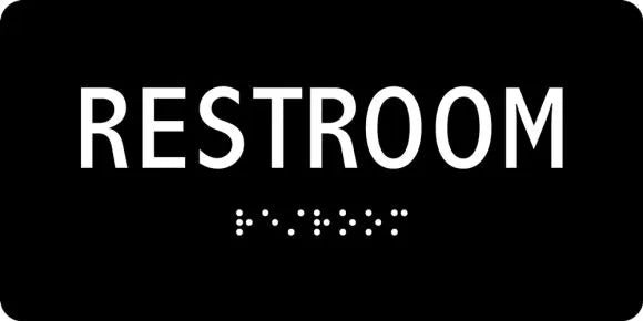 Restroom and access ADA braille signs