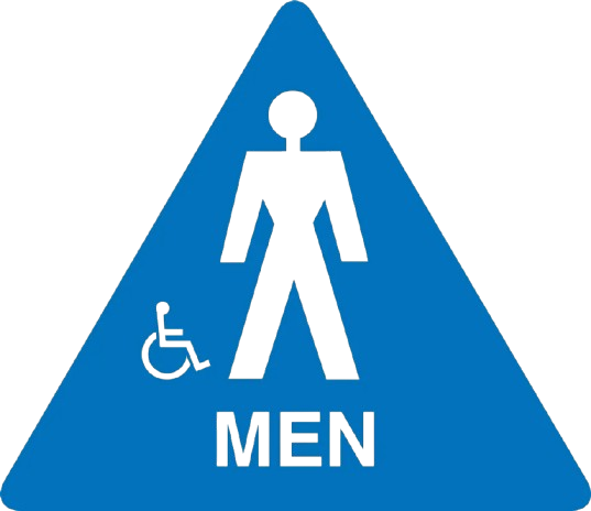 California Title 24 ADA Restroom Door Sign: Men (Wheelchair Accessible)