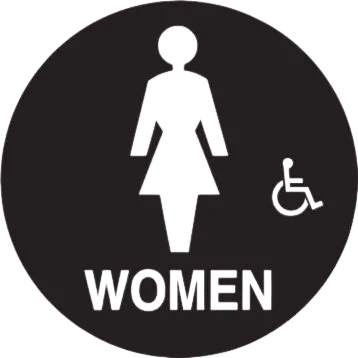 California Title 24 ADA Restroom Door Sign: Women (Wheelchair Accessible)-1
