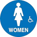 California Title 24 ADA Restroom Door Sign: Women (Wheelchair Accessible)-2