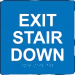 ADA Braille Tactile Sign: Exit Stair Down