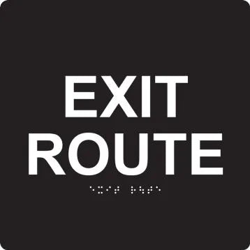 ADA Braille Tactile Sign: Exit Route-1
