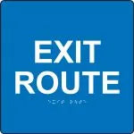 ADA Braille Tactile Sign: Exit Route-2