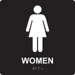 ADA Braille Tactile Restroom Sign: Women-1