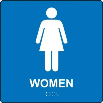 ADA Braille Tactile Restroom Sign: Women