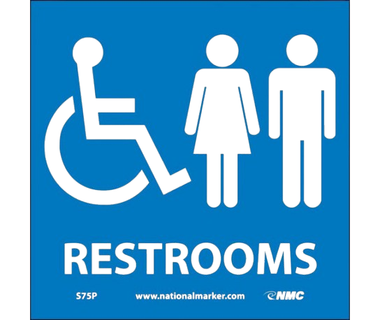 Restrooms (W/Graphic) - 7X7 - PS Vinyl
