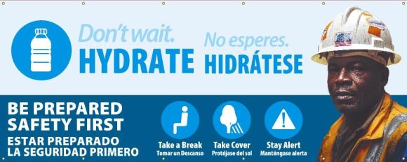 Fence-Wrap™ Mesh Gate Screen: Don’t' Wait Hydrate Banner