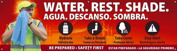 Safety Motivational Banners: Water. Rest. Shade Banner-1