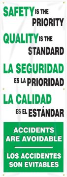 Bilingual Safety Banner: Safety Is The Priority - Quality Is The Standard-2