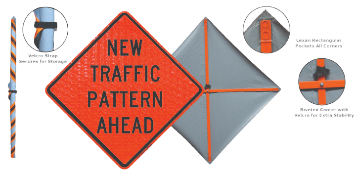 36" X 36" Diamond Grade Reflective Roll-Up Sign