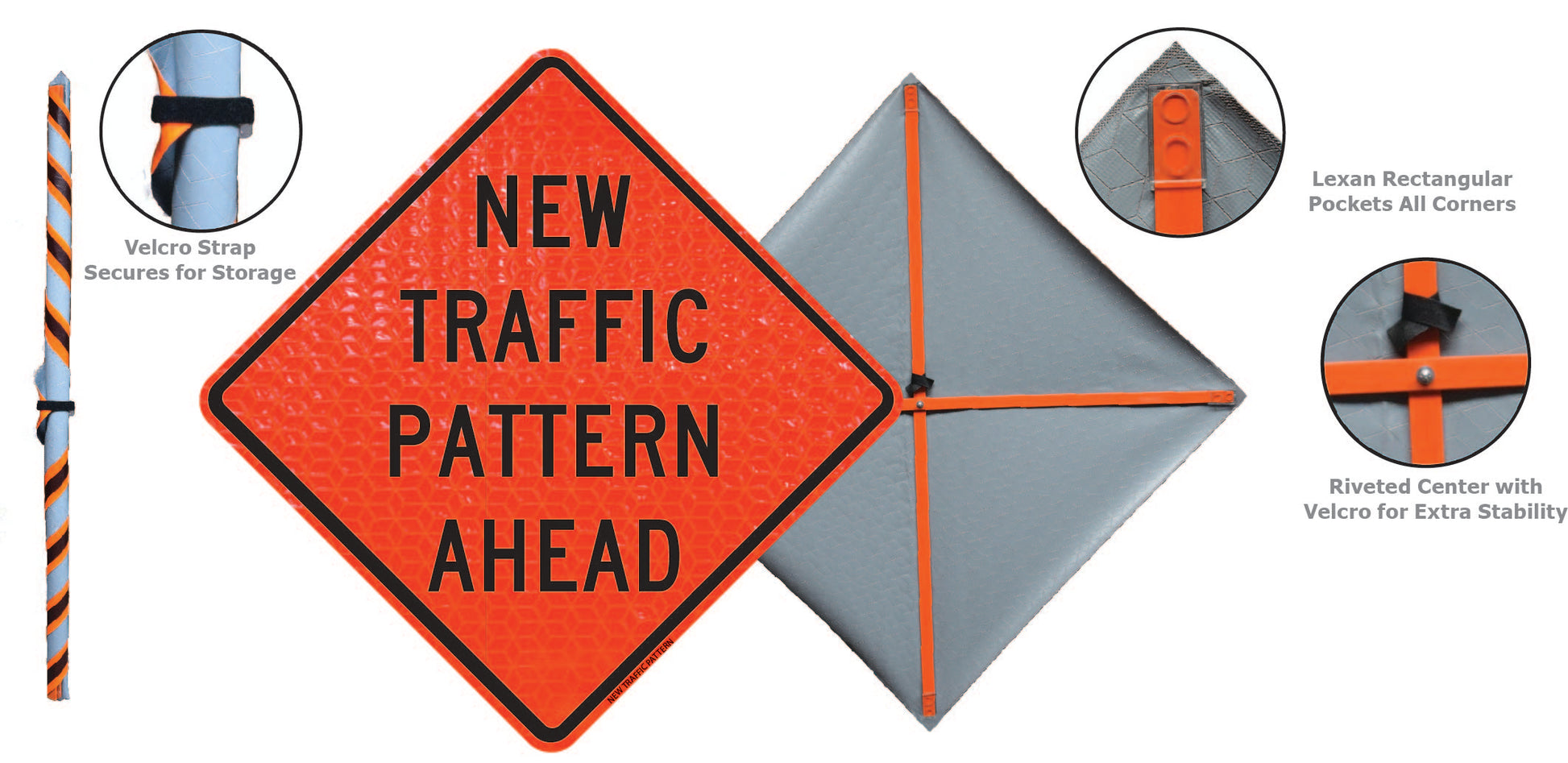 36" Roll-Up Sign Legend - Mesh Nonreflective-1
