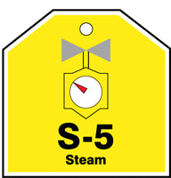 Energy Source Identification ShapeID Tag Steam - 2.5" x 2.5" Inches-26